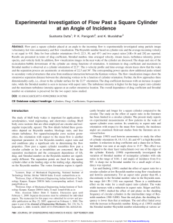 Experimental Investigation of Flow Past a Square Cylinder at an
