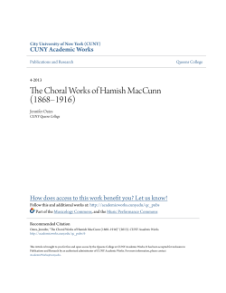 The Choral Works of Hamish MacCunn (1868&ndash;1916)