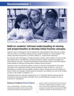 Developing Effective Fractions Instruction for Kindergarten Through