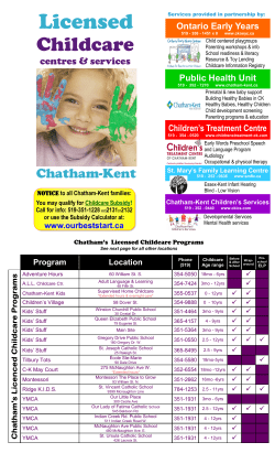 Licensed - Early Years Centre Chatham-Kent