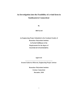 An Investigation into the Feasibility of a wind farm in
