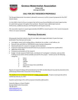 Call for 2017 Research Proposals