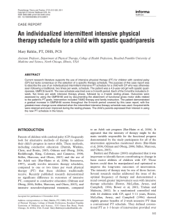 Case Study for Spastic Quadraplegic CP