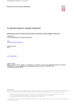 An optimized magnet for magnetic refrigeration