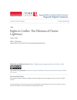 Rights in Conflict: The Dilemma of Charter Legitimacy