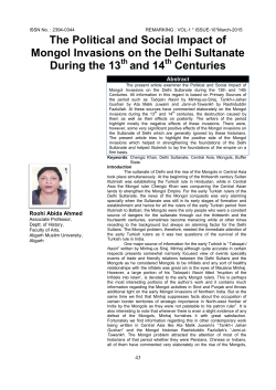 The Political and Social Impact of Mongol Invasions on the Delhi