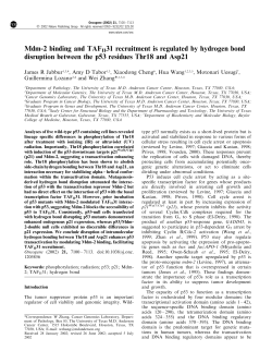 Mdm-2 binding and TAFII31 recruitment is regulated by hydrogen