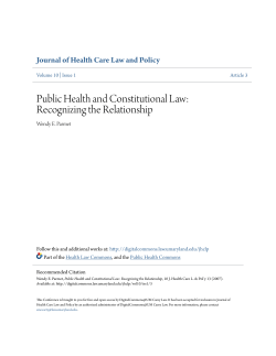 Public Health and Constitutional Law: Recognizing the Relationship