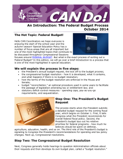 An Introduction: The Federal Budget Process October 2014