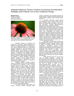 Integrative Medicine: Doctors Combine