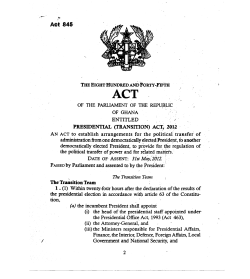 Presidential Transition Act, 2012