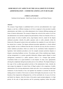 Some relevant aspects of the legal dispute in public administration