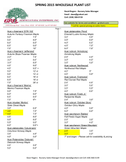 SPRING 2015 WHOLESALE PLANT LIST