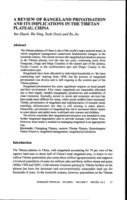a review of rangeland privatisation and its implications in the tibetan