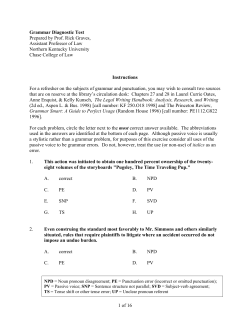 Grammar Diagnostic Test