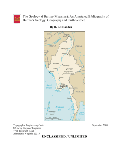 The Geology of Burma (Myanmar) - Defense Technical Information