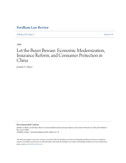 Let the Buyer Beware: Economic Modernization, Insurance Reform