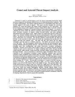 Comet and Asteroid Threat Impact Analysis