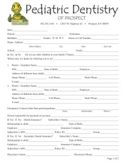 Physician`s Name: Physician`s Phone: Parent / Guardian Name