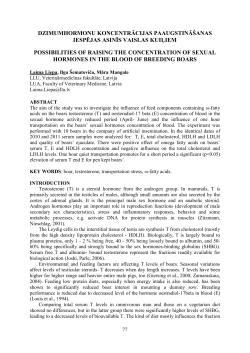 dzimumhormonu koncentrācijas paaugstinā&scaron;anas iespējas asinīs