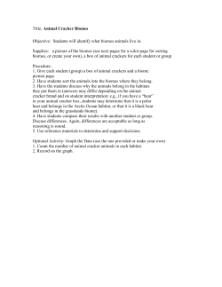 Title: Animal Cracker Biomes Objective: Students will identify what