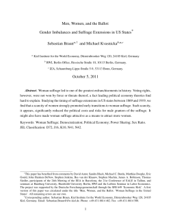 Men, Women, and the Ballot: Gender Imbalances and Suffrage