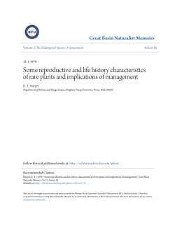 Some reproductive and life history characteristics of rare plants and