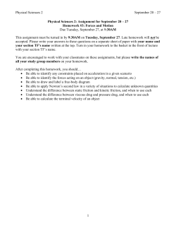 Physical Sciences 2 September 20 &ndash; 27 1 Physical Sciences 2
