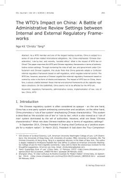 The WTO`s Impact on China - ICL