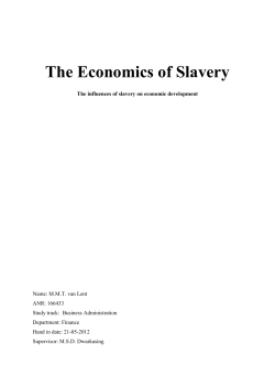 The Economics of Slavery
