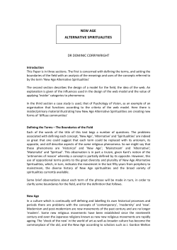 New age alternative spiritualities