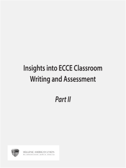 Insights into ECCE Classroom Writing and Assessment Part II