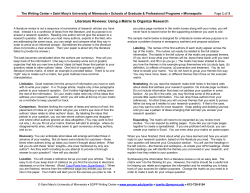 Using a Matrix to Organize Research - SMU Inside Pages
