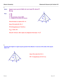 Honors Geometry Homework Answers for Section 9.8 5. 6.