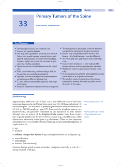 Primary Tumors of the Spine