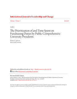 The Prioritization of and Time Spent on Fundraising