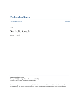 Symbolic Speech - FLASH: The Fordham Law Archive of