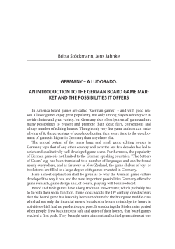 Germany &ndash; a Ludorado. an introduction to the German board Game