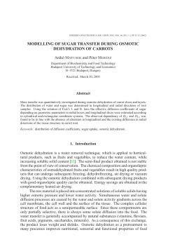 MODELLING OF SUGAR TRANSFER DURING OSMOTIC