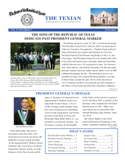 the texian - The Sons of the Republic of Texas