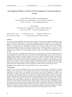 Investigating Effective Factors on Development of Tourism Industry