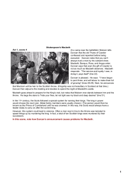 Shakespeare`s Macbeth Act 1, scene 4 At a camp near the battlefield