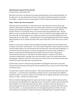 Upland Sheep Farming and the Environment Dr James Fenton, 16