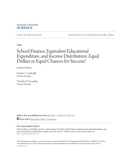 Equal Dollars or Equal Chances for Success? - SUrface