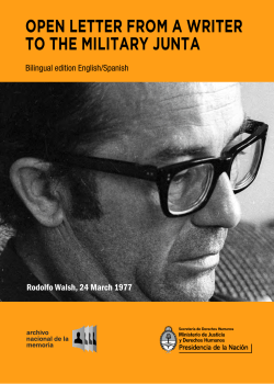 Open Letter frOm a Writer tO the miLitary Junta