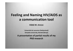 Feeling and Naming HIV/AIDS as a communication tool