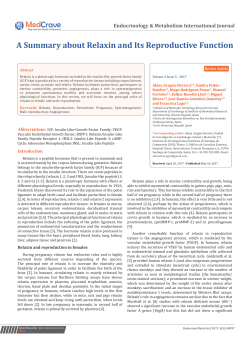 A Summary about Relaxin and Its Reproductive Function