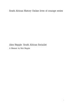 Alex Hepple: South African Socialist South African History Online