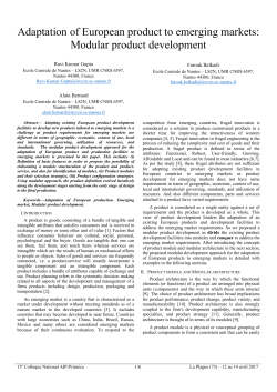 Adaptation of European product to emerging markets: Modular