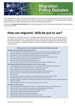 How can migrants` skills be put to use?